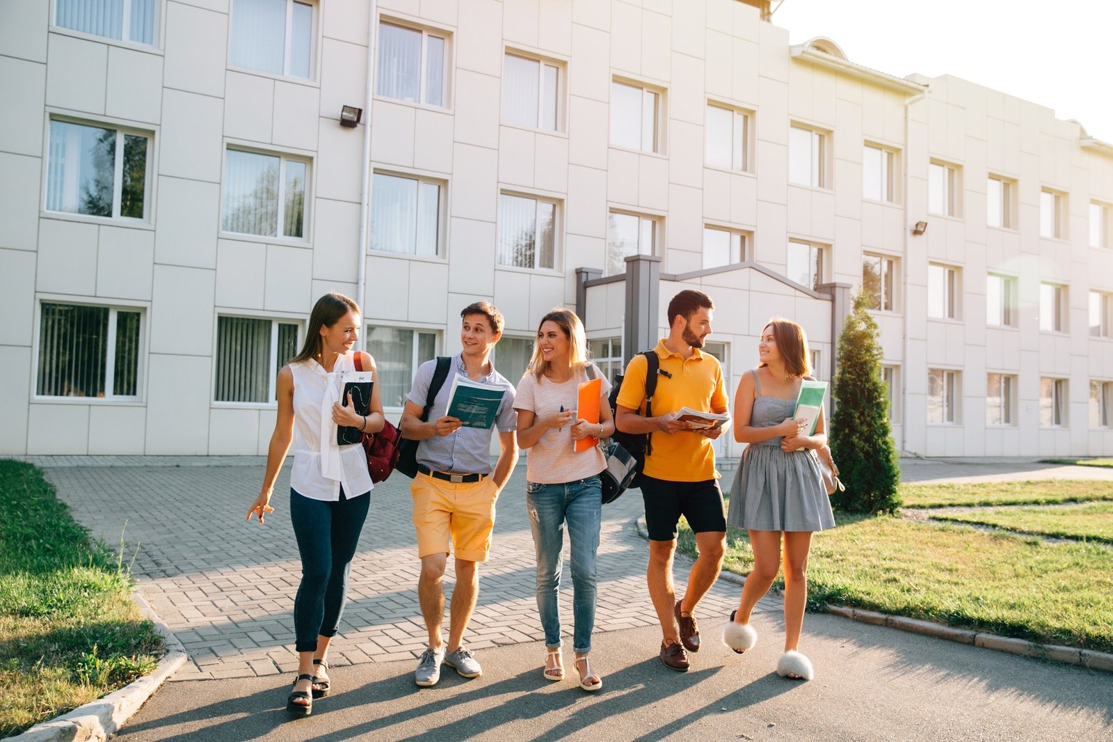 Students walking on campus